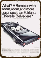 1966 AMC RAMBLER CLASSIC Convertible Car Vntg-Look DECORATIVE REPLICA METAL SIGN