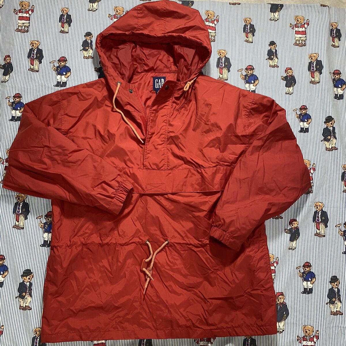 Vintage 90s GAP Red Anorak Windbreaker Jacket Adult MEDIUM Vintage 90s GAP Red Anorak Windbreaker Jacket Adult MEDIUM