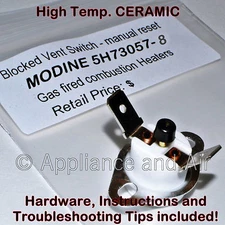 Modine 5H73057-8 Blocked Vent Limit Switch Manual Reset Overhead Gas Heater