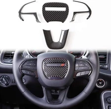 4X Car Steering Wheel Frame Trim Cover For Dodge Charger & Challenger 15+ Carbon