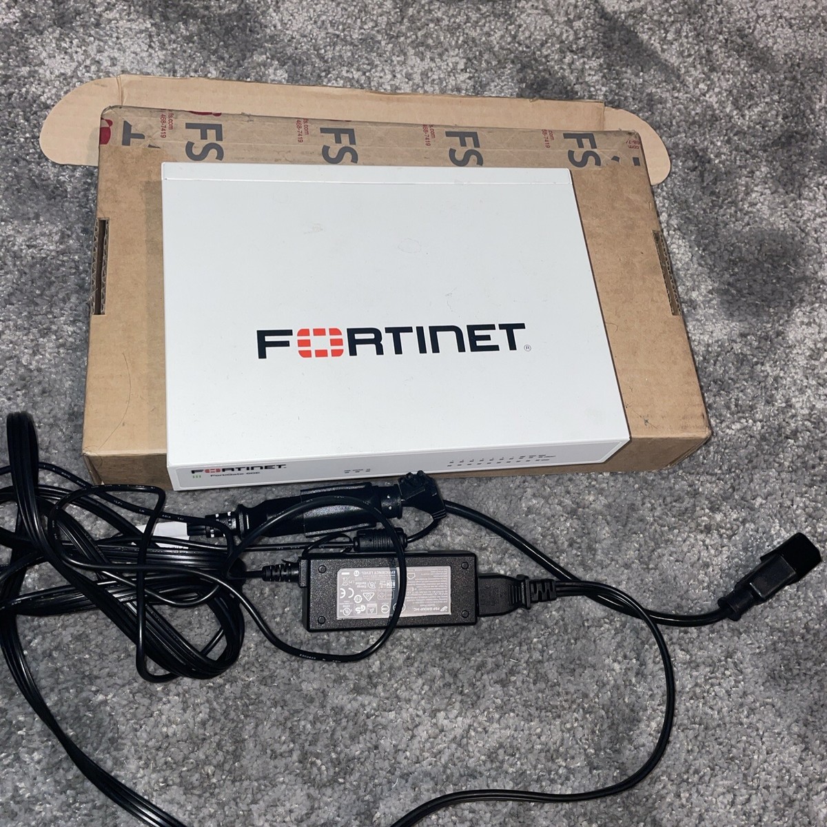 Fortinet Fortigate FG-60E Network Security Firewall with Adapter