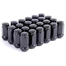 DCVAMOUS 24 PC 14x1.5 Lug Nuts Black 19mm Hex Compatible With Chevy GMC 6 Lug -