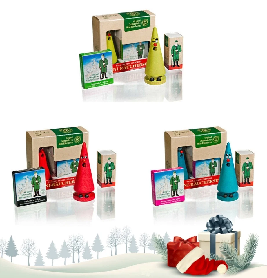 Mini-Geschenk-Set Ziegenbein Original Crottendorfer Räucherkerzen Räuchergefäß - Bild 1 von 1