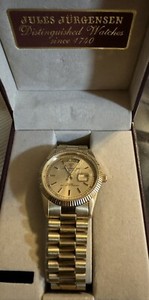 Authentic Jules Jurgensen 14k Gold Plated Men’s Presidential Watch (Fully working)