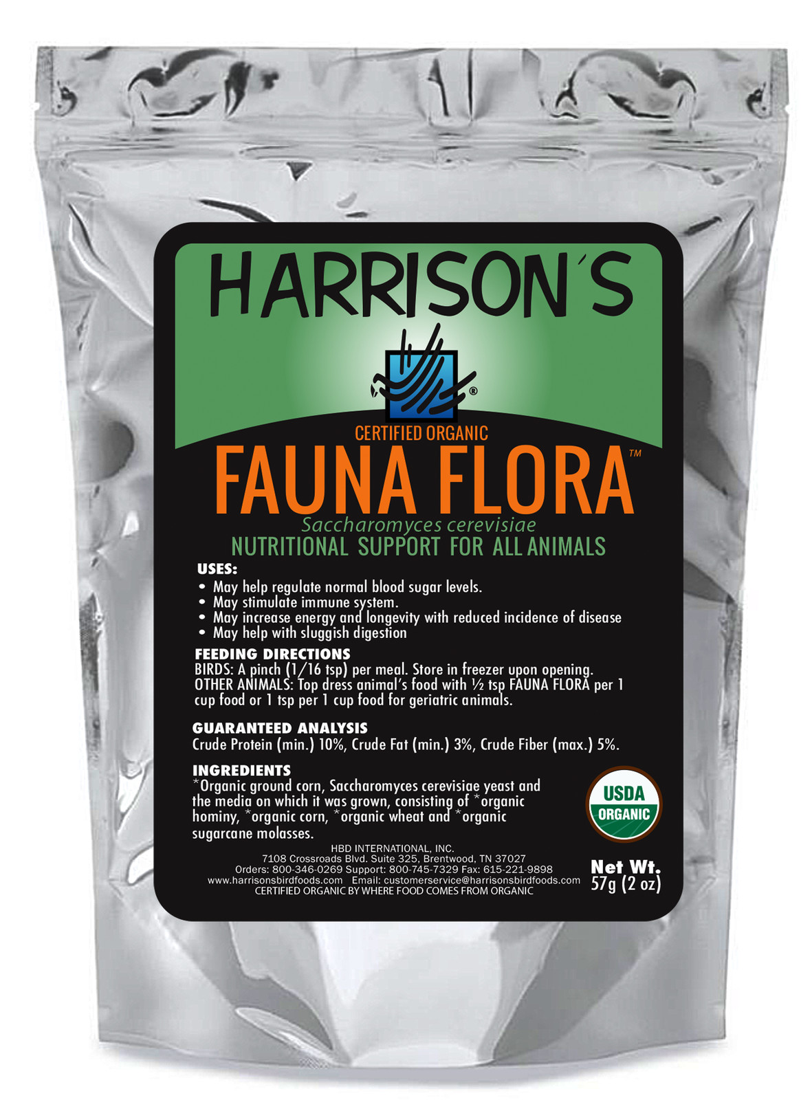 FAUNA FLORA (Certified Organic) &ndash; 2oz Parrot Bird Vitamins