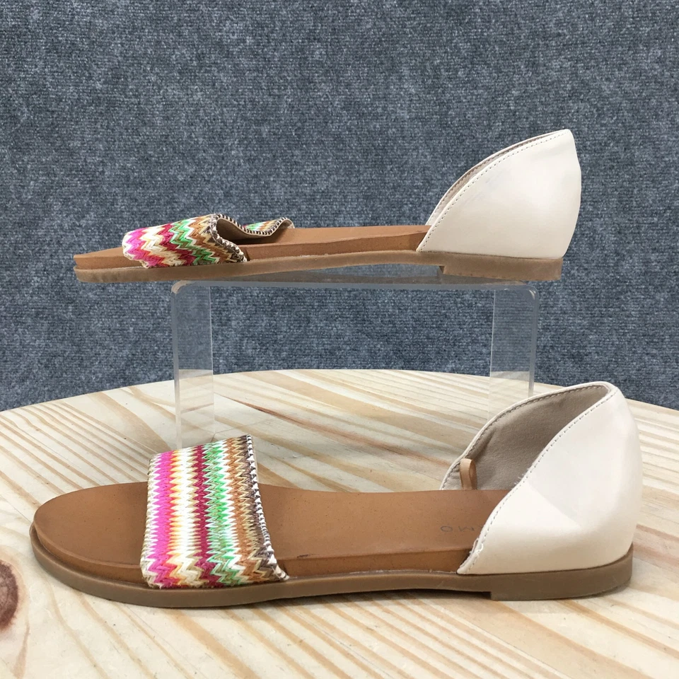 Sandalias Andiamo para mujer 9 punta ancha abierta sin cordones planas cómodas marrón parte superior baja Foto 2 de 4