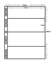 200 x 4 POCKET POLYPROPYLENE A4 BOOKMARK / NEGATIVE / STORAGE SLEEVES