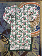 Pakistani Floral Print Salwar Kameez 2pc Set White Green Pink Cotton