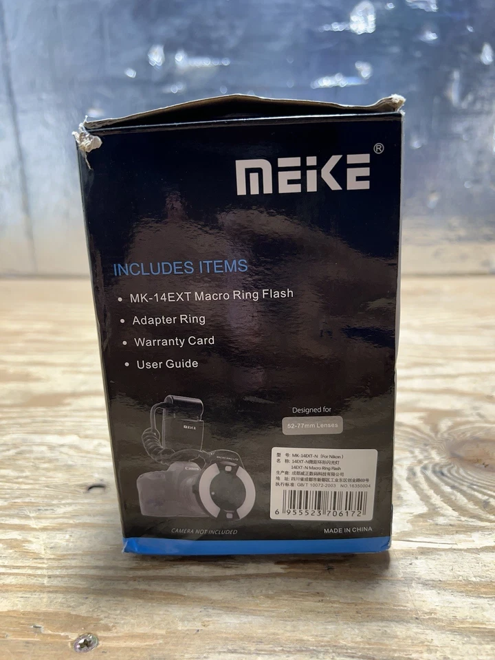 MEKE MK-14EXT-N I-TTL Macro Ring Flash Compatible with Nikon D7100 BoxDamaged - Image 4 of 4