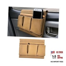 Car Window Armrest Storage Box, Leather Automotive Side Door Arm Rest Pad Beige