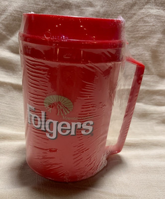 Vintage Aladdin Folgers Plastic Coffee Mug Sealed NOS