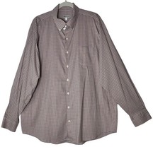New Peter Millar Plaid Button Up 100 Cotton Dress Shirt XXL Career Formal