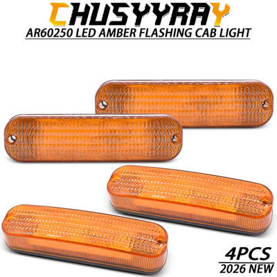 4pcs For Deere 4030 4230 4430 4630 4455 #AR60250 LED Flashing Amber Cab Light