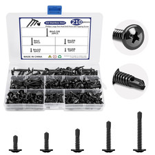 210Pcs Self Tapping Screws for Metal, 410 Stainless Steel 8 Self Drilling Screw