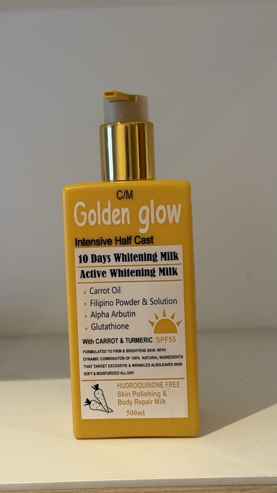 Golden Glow Body Milk 500ml Lotion Intensive Active Whitening Milk