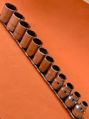 Snap-on Tools USA 12-teilig 3/8 Zoll Antrieb METRISCH flach 12 Punkt Steckschlüsselsatz 212FMY FM