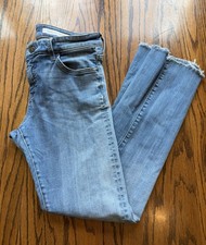 Anthropologie Pilcro and the Letterpress Parallel Denim Bootcut Jeans Raw Hem 30