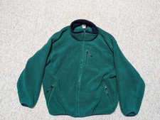1990s vintage USA made LL BEAN fleece jacket 2XLT green DEEP PILE mountain retro