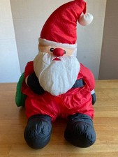 Vintage Santa Claus Plush Nylon Parachute Material Christmas 20" Tall