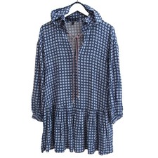 Tommy Hilfiger Dress Women's Small Blue White Hood Pullover
