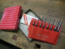 vintage Starrett S565PC 8pc pin punch set clean old precision tool
