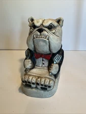 2002 Telle M. Stein Ceramic BUDDY BULLDOG  8" Tall Figure Sculpture