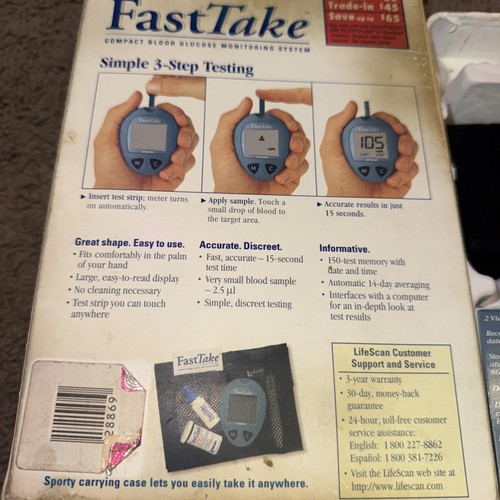 Fast Take Lifescan Compact Blood Glucose Monitoring System - Vintage | eBay