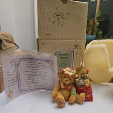 Cherished Teddies "Carolyn" Figurine, "with toy bag" With Box 1993