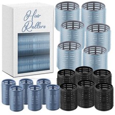 18pcs Self-Grip Heatless Hair Rollers - 3 Sizes for Long, Medium, or Short Hair,