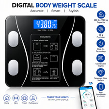 Digital Body Weight Scale &ndash; Smart BMI/FAT Scale with Step-On Tech, 400 lbs