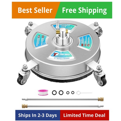 #ad 14” Pressure Washer Surface Cleaner Stainless Steel Driveway Power Washer At... $73.75