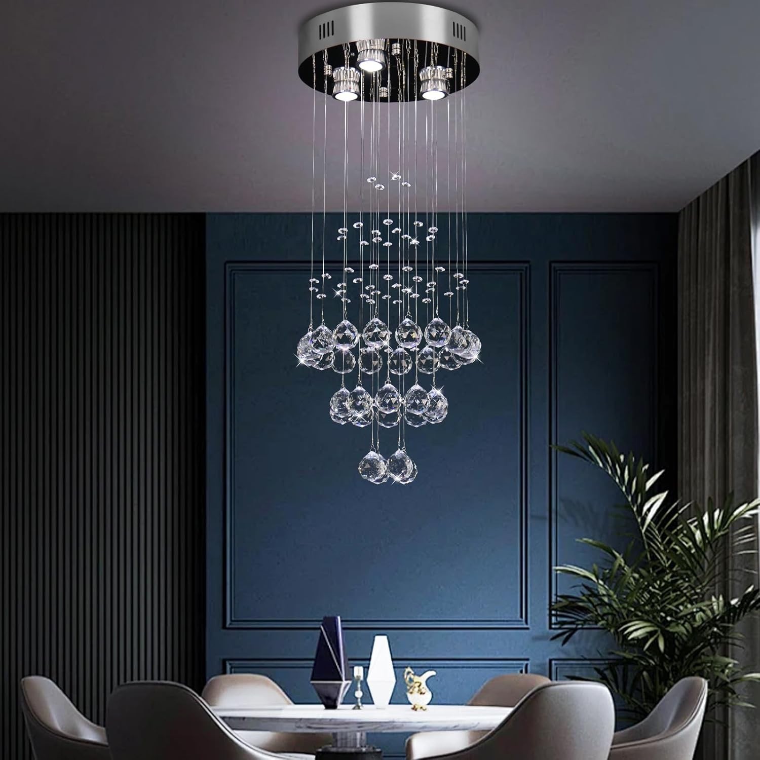 Elegant 3R-Raindrop Chandelier for Dining Room or Foyer Lighting MP088-300