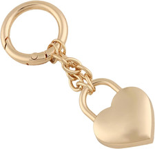 Gold Heart Keychain Padlock Bag Charm, Cute Handbag Purse Charms, Purse Keychain