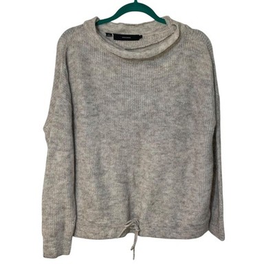 Vero Moda Womens Cream Long Sleeve Cinch Bottom Oversized Alpaca Blend Sweater S