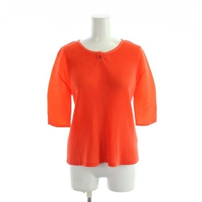 PLEATS PLEASE Issey Miyake Orange Pleated 3 4 Sleeve Crew Top Size 3 Auth