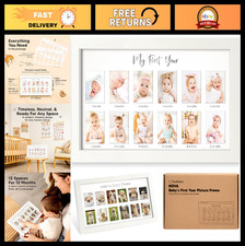 12 Months Baby Photo Frame - Newborn Milestone Keepsake, Monthly Collage Display