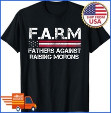 Fathers Against Raising Morons Funny USA Flag Father's Day T-Shirt