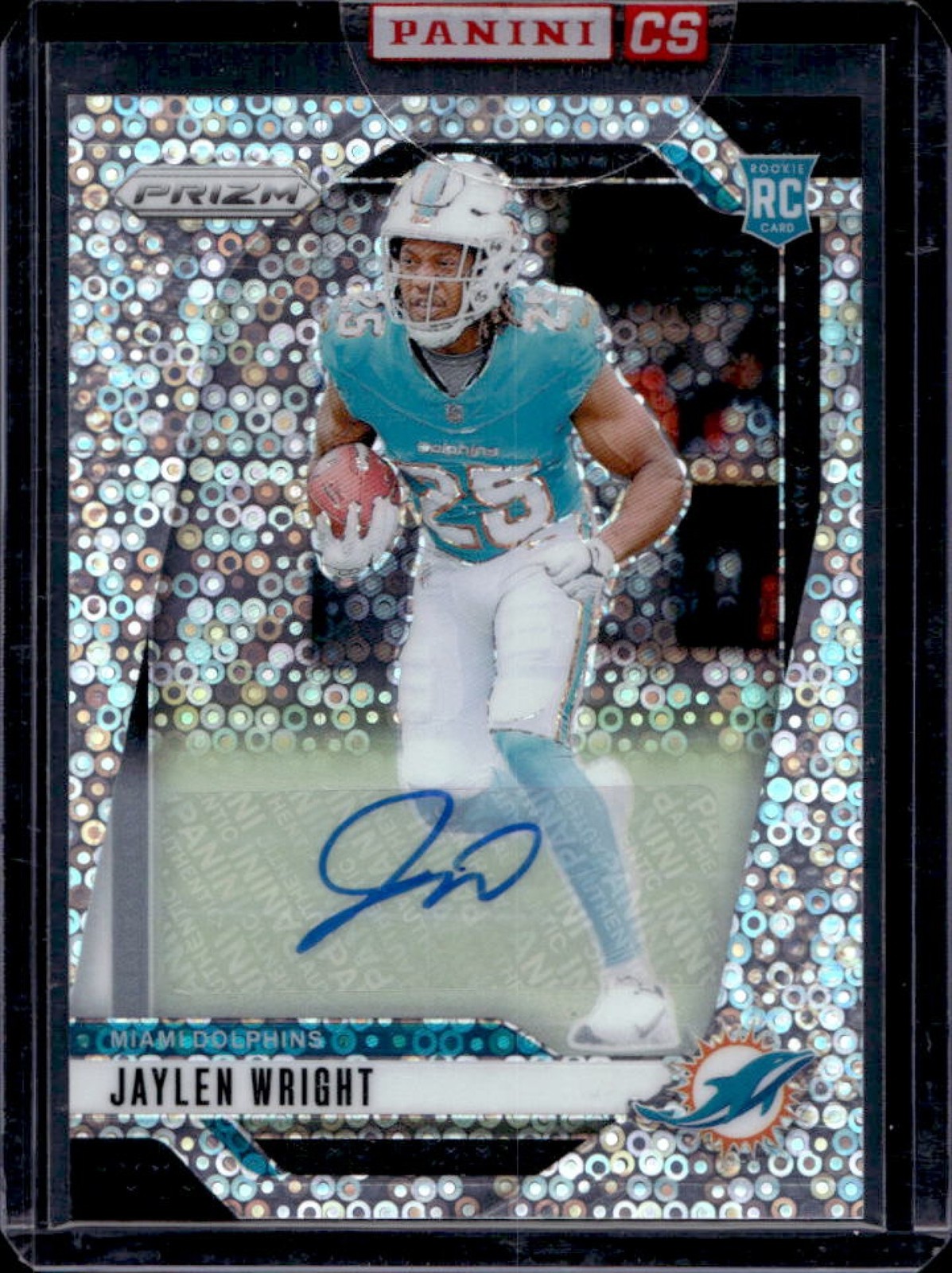 2024 Prizm Jaylen Wright Auto RC No Huddle #348 Dolphins