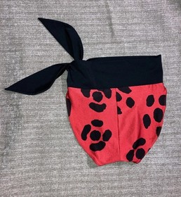 Vintage Red Black Spots Satin Bikini Sissy Panties Tie Swim Bottom Second Skin L