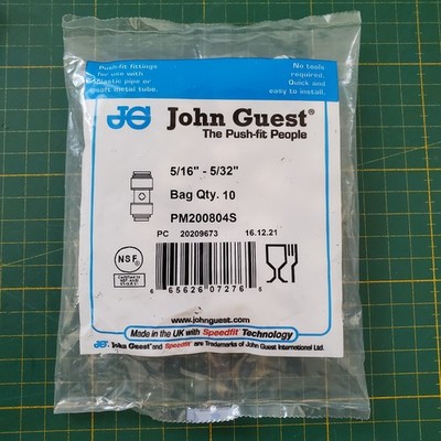 10 Stk John Guest PM200804S Reduzierverbinder 5/16-5/32 Speedfit (1 Stk / 3,45 )