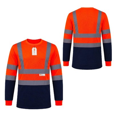 GM Workwear Hi Vis Langarm-T-Shirt reflektierend Sicherheit atmungsaktiv PSA Herren UK