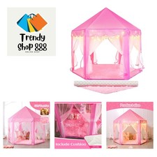 Delightful Pink Princess Castle Tent: Includes Plush Rug Twinkling Lights