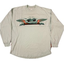 Disney Parks Star Wars The Mandalorian Grogu Spirit Jersey Long Sleeve Sz Small