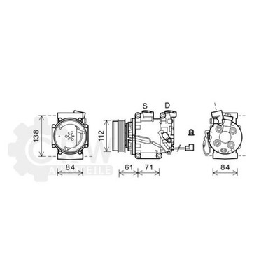 AVA QUALITY COOLING Kompressor Klimaanlage passend für Honda Jazz III GE