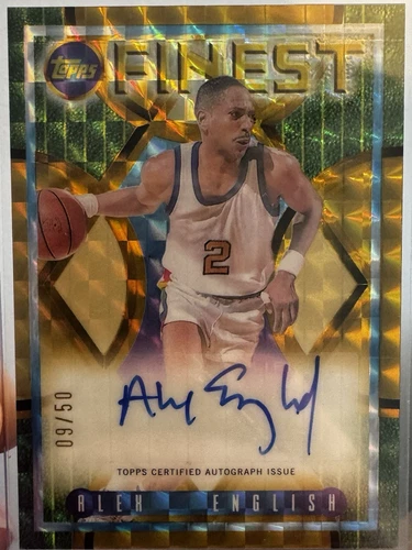 2023-24 Topps Finest - Flashback Autographs Alex English Gold Geometric /50