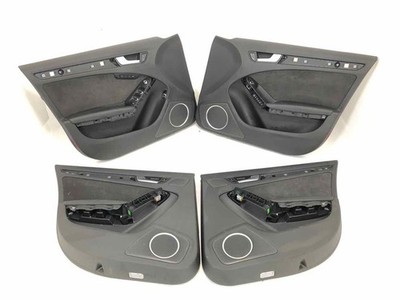 2017-2024 Audi S4 Inner Door Panel Set Black Leather Alcantara Sedan