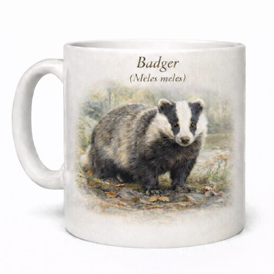 Dachs Meles Meles British Wildlife Illustration Keramik Geschenk Tasse