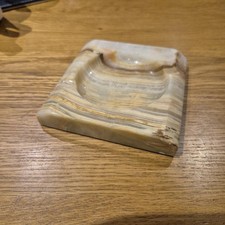 A Handsome Onyx Ashtray. Well coloured and heavy. Mid Century Modern. Vintage