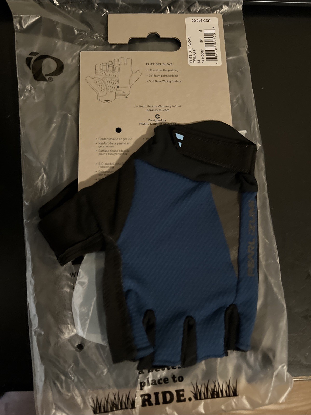 PEARL iZUMi ELITE Gel Glove - Men's Medium Twilight