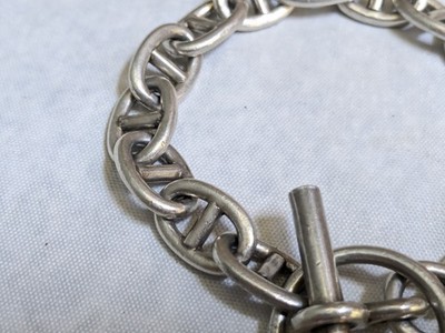 アクセサリー vintage mexico 925 silver Anker bracelet Taxco Sterling Silver Mariner Anchor Bracelet 7.75